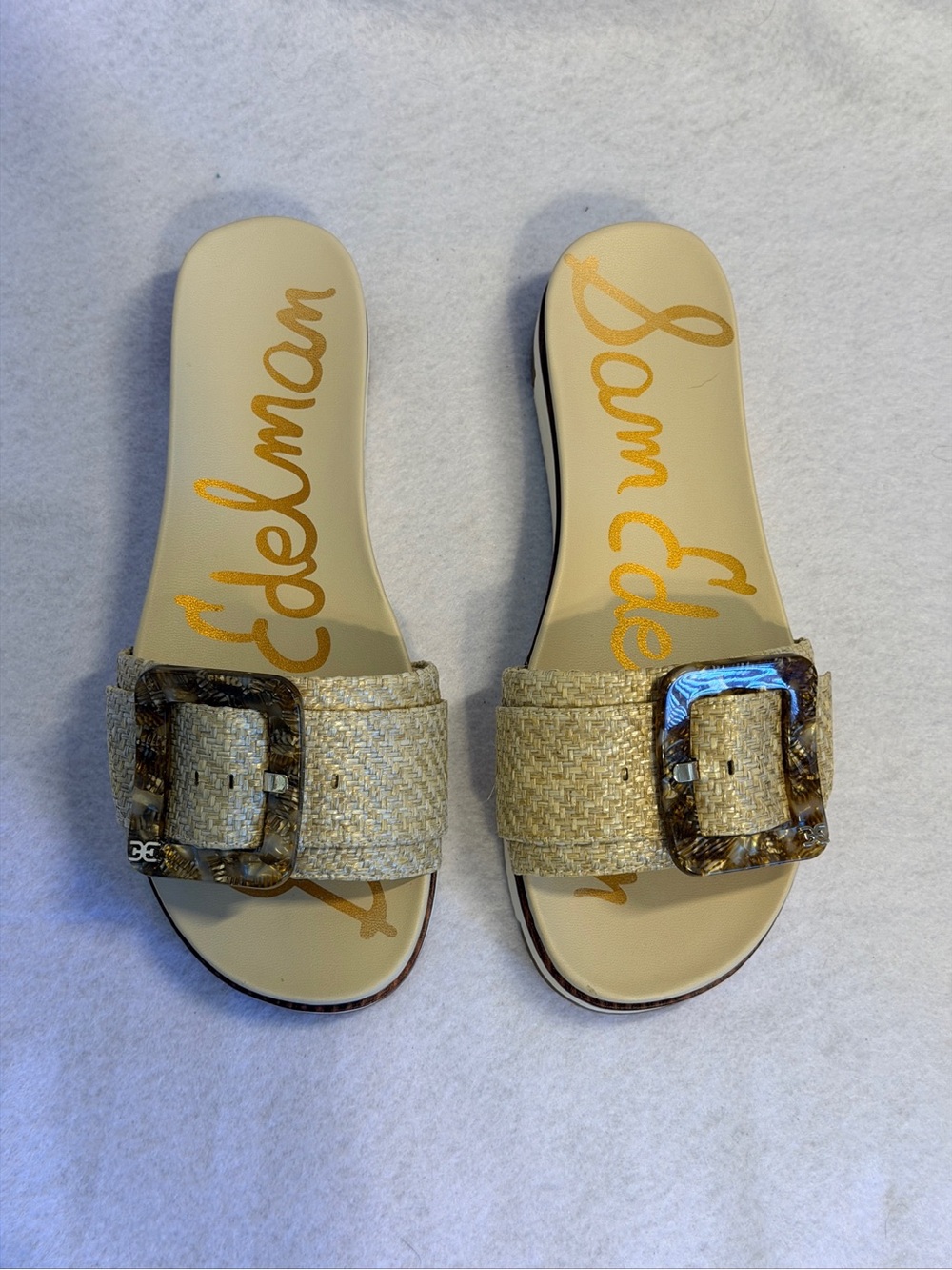 Sam Edelman Ariane Woven Slide Sandal - Eggshell/Tan - Picture 3 of 4